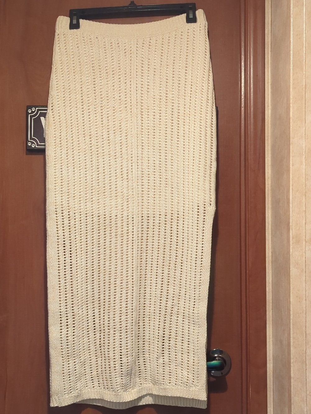 saltwater LUXE Cream Open-Knit Maxi Skirt